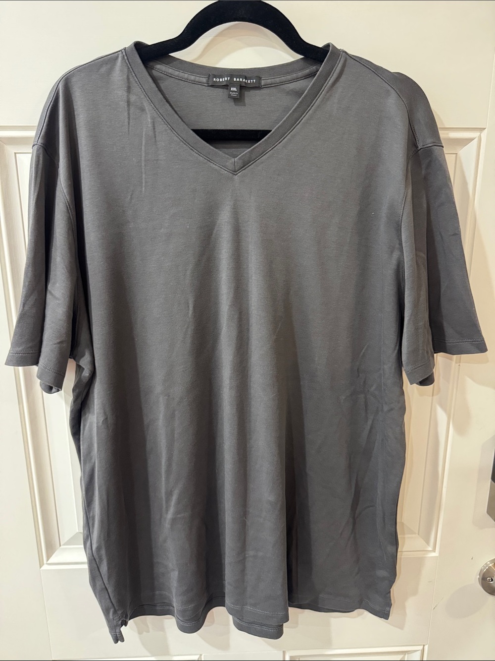 Robert Barakett Men's V-Neck Short Sleeve Tee - Gray